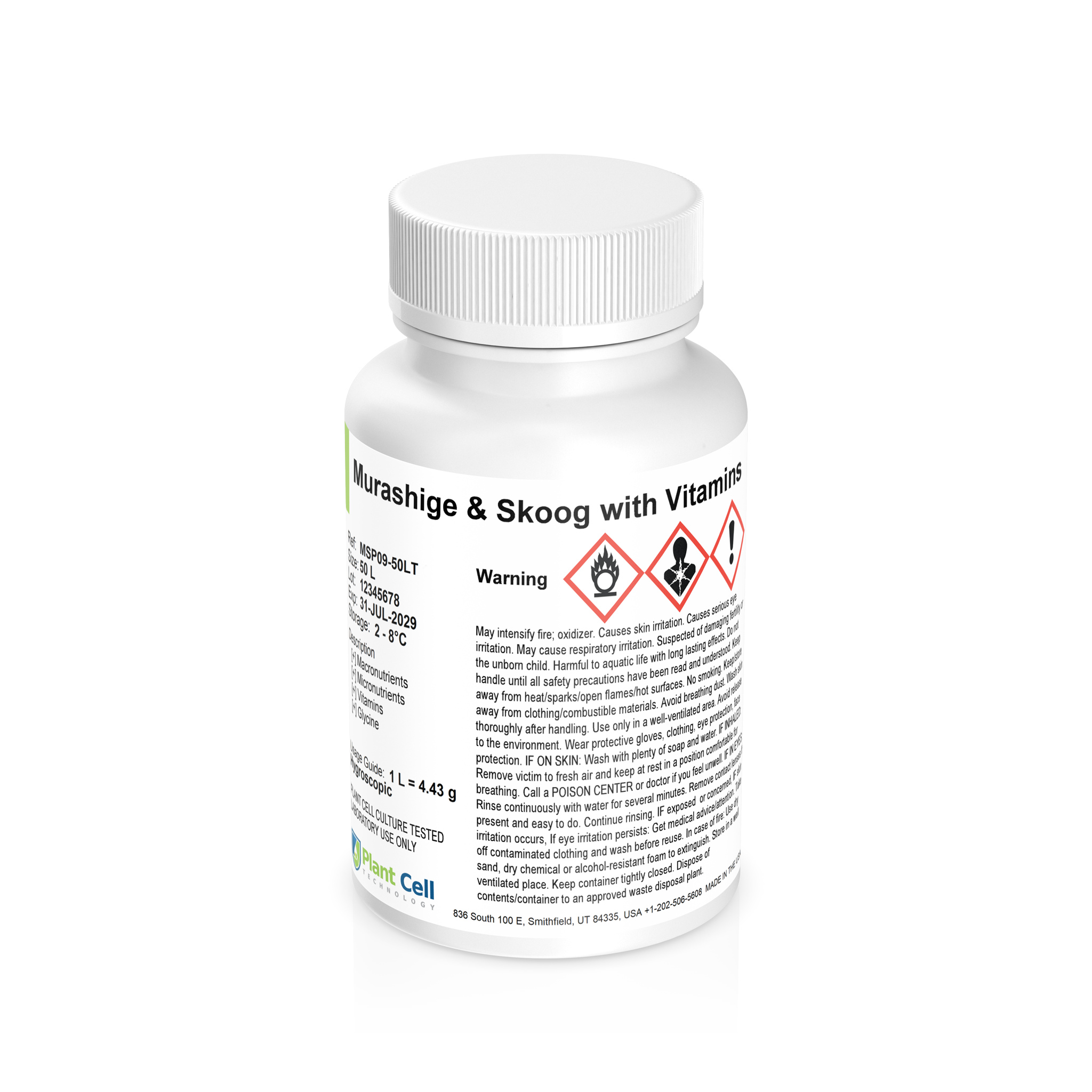 Murashige & Skoog (MSM) Basal Salts - Modification 9